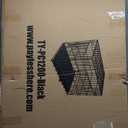 FDW Dog Crate for Large Dogs 48 Inch Folding Metal WirePet Cage Double Door W/Divider Panel Indoor Outdoor Kennel Leak-Proof Plastic Tray,Black