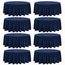 8 Pack Premium Round Tablecloth 90 Inch Round Table Covers Washable Polyester Fabric Round Table Clothes for Wedding Party Reception Banquet Buffet Restaurant (Navy Blue, 90 Inch)