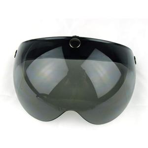 WANCAR Universal Motorcycle Retro Pilot-Style Standard 3 Snap-Button Visor Flip Up Down Open Face Helmet Wind Shield(Dark Smoke)