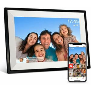 Frameo 10.1" WiFi Digital Picture Frame, Instantly Share Photos & Videos, Easy Setup for Seniors, 32GB Storage,IPS Touch Screen, Real-Time Family Connection for Long Distance
