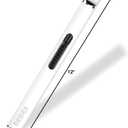 2 x REIDEA USB Candle Lighter, Windproof Flameless Electronic Rechargeable with Safety Protector Button for Home Candle Outdoor Activities (White)