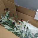 Artificial Fake Olive Tree 4FT Tall 1Pack with White Planter Faux Silk Olive Tree for Home Living Room Office Decor Faux Artificial Plants Indoor with Fruit & Free Moss