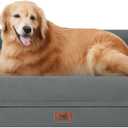 Orthopedic Washable XLarge Dog Bed: Waterproof Bolster - Extra Large Dog Beds with Removable Cover - 
Dark Grey