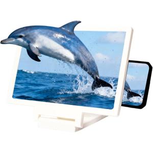 Big Screen Phone Magnifier,HD Screen Expander,Phone Screen Magnifier,3D Upgraded HD Foldable Design Screen Magnifier Version,for Movies,Videos and Gaming (10in White, Horizontal)
