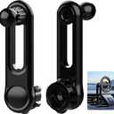 2 Pcs 17 mm/0.67" Ball Mount Extension Arm, Adjustable 2.04 Inch, 360 Degree Rotatable, Compatible with Car Phone Holder and Vent Extender, Durable Black for Secure Device Mounting