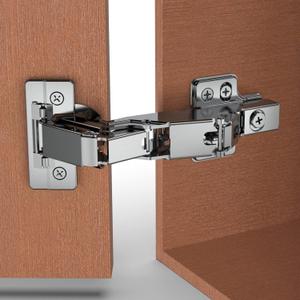 Chibery 2 Pack 165 Degree Frameless Lazy Susan Hinge, Clip ON Plate for Easy Installation, Soft Close Multi-Pivot Concealed Hardware for Corner Kitchen Cabinet, Cupboard Folded, Folden Door, Closets