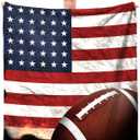 Football Blanket for Boys Adults,Soft Flannel Sports Throw Blanket with American Flag Print for Men,Football Blanket Gifts for Football Players/Lovers for Couch Bed Sofa Home Decor 50"x60"