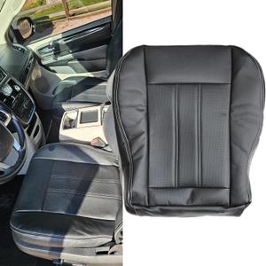 SecosAutoparts Driver or Passenger Side Bottom Replacement Perforated Leather Seat Cover Compatible with Chrysler Town and Country 2011-2016 Compatible with Dodge Grand Caravan 2008-2020 Black
