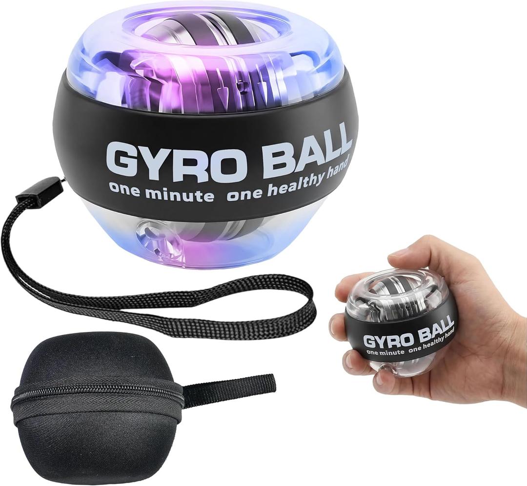 Wrist Ball Hand Exercise, Torque Ball Grip Strength Trainer, Gyro Ball with LED Lighting, Finger Forearm Grip Strength Devices