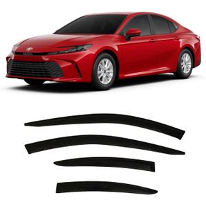 2025 2026 Tape-On Side Window Visor Deflectors for Toyota Camry LE SE XLE XSE Smoke Tinted Rain Guards