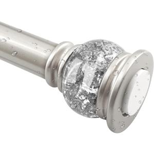 Shower Curtain Rod 27 to 60 Inch,1 Inch Diameter Shower Rod for Bathroom, No Drilling Tension Curtain Rod for Window, Adjustable Spring Tension Rod,No Drilling No Rust,Silver