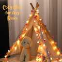 6.56FT Pom Poms Fairy Lights - 20 LED Battery Operated String Lights with Warm White Globe Balls - Cute Indoor Decor for Bedroom, Kids Room, Playhouse, Birthday, Baby Shower, Boho Aesthetic - Pink