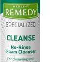 2 x Medline Remedy Specialized No-Rinse Foam Cleanser, Gentle Skincare Solution, 8 oz. Bottle