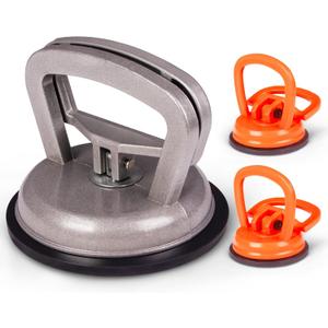 Hurrikom Dent Puller Suction Cup Kit - Paintless Car Body Repair Tool for Dent Removal, Aluminum Alloy Heavy Duty Suction Cups with Thickened Rubber Base for Glass, Tile & Granite Slab Lifting