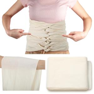 Bengkung Postpartum Belly Binding Wrap Traditional White Unbleached Muslin Cotton Cloth Postpartum Wrap for Women Pregnancy Waist Supply 17 Yards Long (Locked Edge)