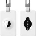 PROfezzion 2 Pack Tesla Key Card Holder with AirTag Slot, Plastic Card Holder for Model 3 Y S X Cybertruck with Keychain Keyrings, Key Card Protective Case Cover for Tesla - White