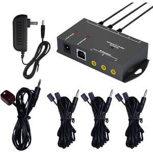 Infrared Repeater System IR Kit up to 6 Devices, Hidden IR Remote Extender Set, Suitable for Remote Control Extender Kit of Infrared Devices-LD (Control 6 Devices)