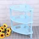 Cabilock 3-Tier Plastic Storage Rack Triangular Corner Shelf 8.2X8.2X12.9 Inches Space-Saving Organizer for Bathroom Kitchen Desk Shelving Plastic Racks