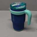 REDUCE 14 Oz Coldee Kids Tumbler with Lid and Straw - Coldee Insulated Travel Mug - Spill-Proof, Sweatproof Stainless Steel, BPA-Free - Includes Handle, Reusable Silicone Straw - Nautical Mist