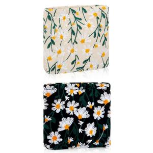 Abbylike 3 Pcs Floral Makeup Bag Corduroy Cosmetic Bag with Zipper Portable Small Pouches for Purse Toiletry Mini Pouch Cute Mini Makeup Purse for Coin Essentials Items Women(Embroidery)