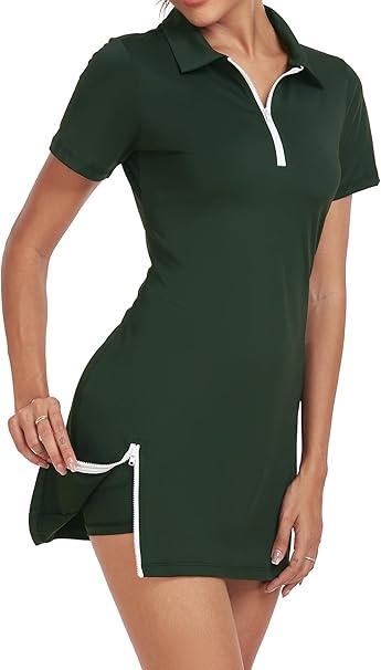 Womens Two Piece Tennis Golf Dress Active Athletic Exercise Sports Wear Dresses for Women with Pocket Separate Shorts XXL