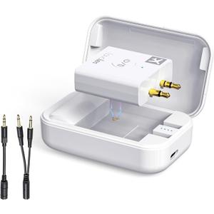 Airplane Bluetooth Adapter, 2 Headphones Support, 32Hrs Playtime, aptX Adaptive/Low Latency/HD Wireless Audio Transmitter for Airpods & Bluetooth Headphones, Use for Travel Flight