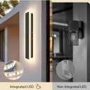 EDISHINE Upgraded 2 Pack 23.6" LED Outdoor Wall Light, Linear Modern Outdoor Sconce Lights, Adjustable Brightness & Color Temperature, IP65 Waterproof, Long Exterior Lighting Fixtures for Garage