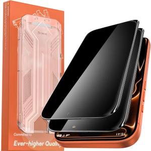 2 Pack for iPhone 17 Privacy Screen Protector Tempered Glass:9H+ Durable, Auto Positioning, Bubble Free, High Definition, Easy Installation