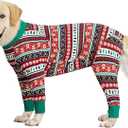 Christmas Dog Recovery Suit for Dogs After Surgery Anti Shedding Suit,Large Dog Bodysuit After Surgery Wear,for Female Male Abdominal Wounds Spay or Skin Diseases (36 (Chest 37.8 In | Backlength 25.98 In))