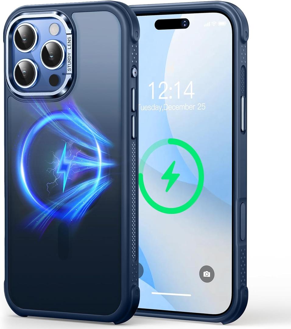 Mist-Armor Designed for iPhone 16 Pro Max Case, [Fit for Mag Safe] [Non-Slip Edge] Military Grade Protective Bumper Silicone Matte Phone Case Cover for iPhone 16 Promax 6.9" Men Women, Blue