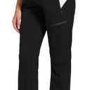 V VOCNI Maternity Cargo Scrub Pants Quick-Dry Hiking Athletic Workout Pregnancy Lounge Casual Outdoor (Black, XXL)