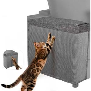 Cat Scratch Protector for Sofa - Larger Couch Protector from Cat Claws Fit for Both Arm Side of Sofa,Couch Corner Scratcher with Expanded Coverage Color-Matched Sisal Pad Universal Fit (Dark Grey)