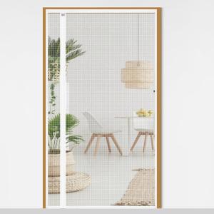 CHIYUNS White Reversible Left Right Side Opening Screen Door, Mesh Magnetic Closure Heavy Duty, Fits 60 x 80 Door, Self Closing Fiberglass Bug Net with Magnet for Front, Sliding Doors, Pet Friendly