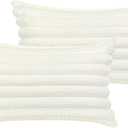 12x20 Throw Pillow Covers Set of 2, Decorative Faux Fur Covers for Bed, Couch Soft Fluffy Pillow Cover with Velvet Back for Living Room, Neutral Home Dcor Accent for Sofa - Cream White