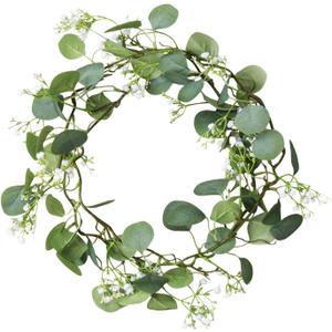 2 Pack Artificial Eucalyptus Garland with Baby Breath Flowers 5.57Ft Faux Gypsophila Vine Hanging for Wedding Arch Garden Porch