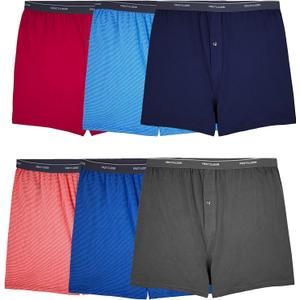 Fruit of the Loom Men's Tag Free Knit Boxer Shorts, Relaxed Fit, Moisture Wicking, Assorted Color Multipacks (3X-Large Big)