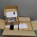 Amazon Basics Straight Door Lever - Passage - Satin Nickel, 6-Pack