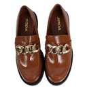Soda Women's Chain Faux Leather Lug Platform Block Heel Loafers, Size 6.5