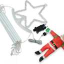 APXXAIBO Christmas LED Ladder Lights Outdoor Waterproof, 8 Modes Remote Control USB Powered String Lights, Holiday Decorative Lights for Eaves Indoor Outdoor Use