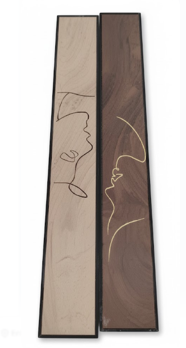 Large Framed Long Narrow Vertical Neutral Abstract Wall Art Set of 2, Beige Brown Modern Canvas Prints Paintings Artwork for Walls, Minimalist Pictures for Entryway Hallway Living Bedroom Wall Decor (Flowing)