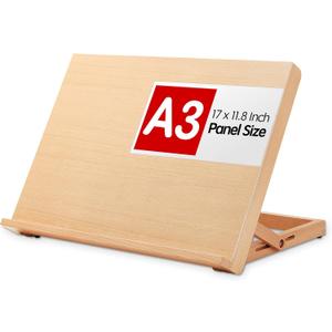 Tabletop Easel for Painting, Drawing 0-90 Degrees Adjustable Wood Table Top Art Easel Stand 17 Inches by 11.8 Inches