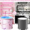 Portable Bathtub, Foldable Bathtub for Kids, Boys and Girls, Therapy Tub for Shower Stall Bathroom Fold Up Japanese Soaking Hot SPA Bath Tub, Outside Ice Bath 21.65''x23.62''(Ocean World Pink)