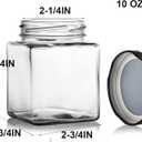 Jucoan 15 Pack Square Glass Jar with Black Airtight Metal Lids, 10 oz Small Glass Mason Jar Canning Jars for Jam, Spices, Honey, Jelly, Baby Shower, Wedding Favor