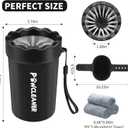 Professional 7 in 1 Dog Paw Cleaner for Dogs & Cats - Includes 1 Portable Paw Washer, 1 Bath Brush, 2 Dog Toothbrushes and 3 Absorbent Towels Note: Fits Paws 1.5 to 2.5 Inches Wide (Medium, Black)