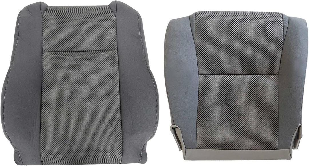 Priprilod Gray Cloth Driver Side Bottom Replacement Seat Cover & Top Lean Back Compatible with Toyota Tacoma 2009 2010 2011 2012 2013 2014 2015