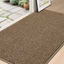 BEQHAUSE Dirt Trapper Door Mat 36" x 60", Non-Slip Washable Doormats Entrance Mat, Dirt Resistant and Absorbent Welcome Mat, Low Profile Floor Mats for Front Back Door and Entryway, Beige