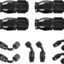 4AN 1/4 PTFE E85 Hose Braided Fuel Line Fitting Kit 20FT Transmission Oil Cooler Line Nylon Stainless Steel Black