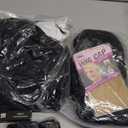 Halloween Costumes for Women - White Collar Long Sleeve Black Dress, Black Braided Wig and Sock (Large)