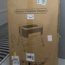 ANGELBLISS Baby Bassinet Bedside Sleeper, Easy Folding Portable Bassinet for Baby with Wheels, Adjustable Height, Included Mattress (Beige), Crib