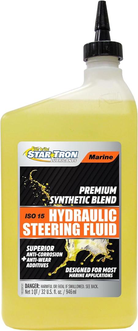 STAR BRITE Star Tron Premium Synthetic Blend Hydraulic Steering Fluid, ISO 15, Marine-Grade